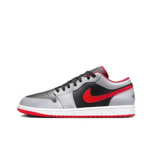 Jordan Air Jordan 1 Винтажные баскетбольные кроссовки Low Топ Черный серый красный Мужской