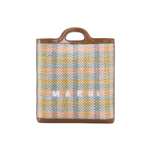 MARNI TROPICALIA Рафия Кожаная Вставка Сумка Сумка через плечо Сумка через плечо Женская Коричневая