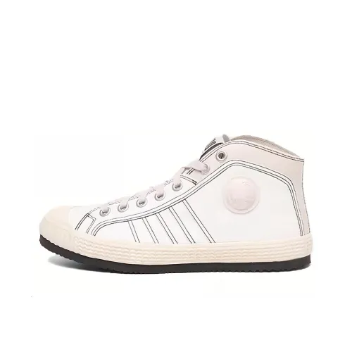 DIESEL High Top Canvas Shoes White Men's