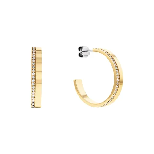 Calvin Klein MINIMAL LINEAR Золото с покрытием сталь искусственный кристалл серьги женские