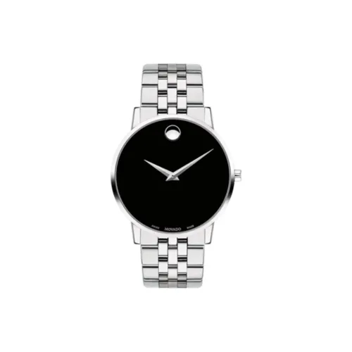 MOVADO Museum Series Кварцевый механизм Мужские часы Часы 40 мм Черный циферблат Корпус из нержавеющей стали Ремешок из нержавеющей стали