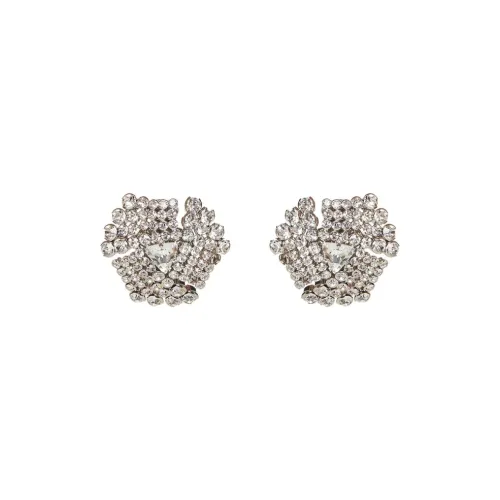 Alessandra Rich Стекло Brass Earrings Женское Серебро