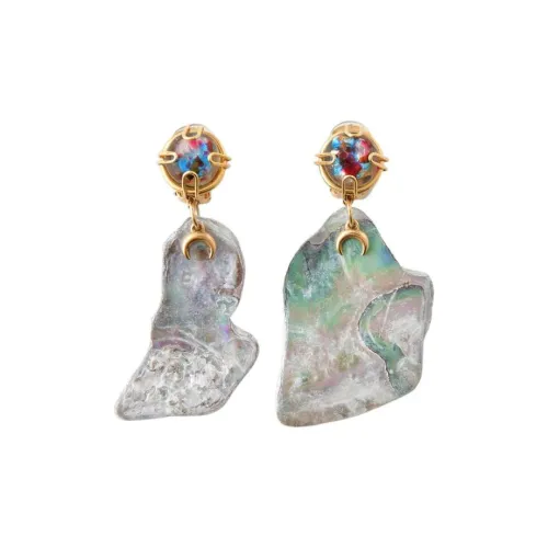 Marine Serre Brass Earrings Золотой Женские
