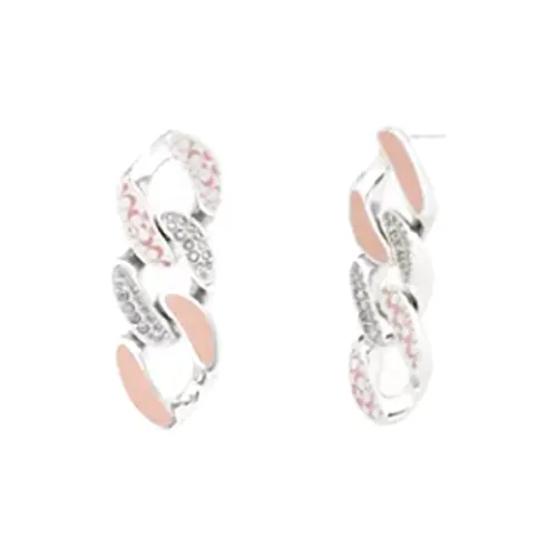 COACH Латунь с покрытием эмаль стекло серьги женские розовый