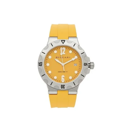 BVLGARI Наручные часы Автоматический Механический Механизм Резиновый Ремешок 41 мм Желтый Циферблат Унисекс DP41C10SVSD