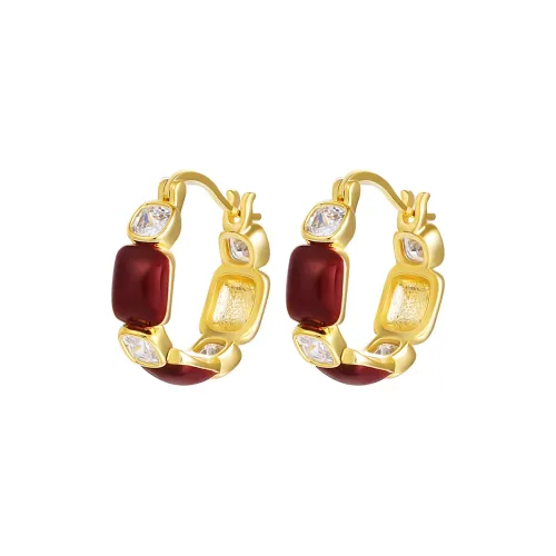 CAROMAY Серьги из меди и сплава женские цвет шампанское золото