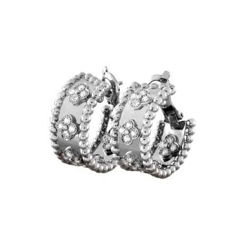 Van Cleef Arpels Белое Каратовое Золото Серьги с Бриллиантами Женские