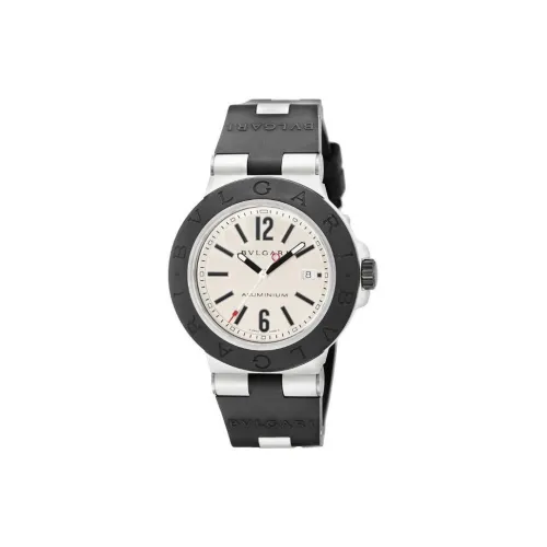 BVLGARI Наручные часы Автоматический Механический Механизм Резиновый Ремешок 44 мм Белый Циферблат Мужские часы