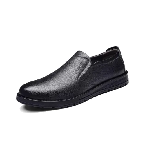 AOKANG Slip On Кожаные туфли Мужские повседневные туфли Мужской Черный Коричневый