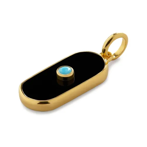 Monica Vinader Экологичный Переработанный 18К Золото Покрытый Серебряный с Черным Ониксом Подвески Женские Золото