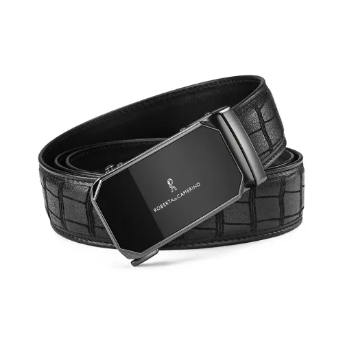Roberta Di Camerino Ремень с крокодиловым узором Мужской Черный 3,45CM