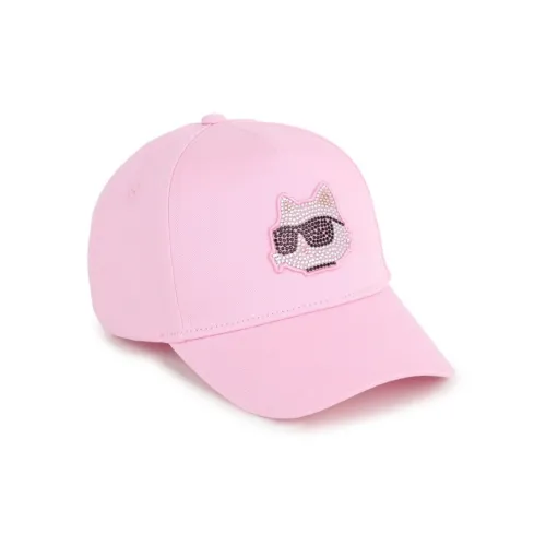 Karl Lagerfeld Хлопковые кепки для детей розовые