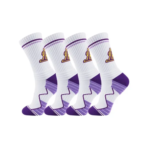 NBA Баскетбольные носки Мужские 4 упаковки белый