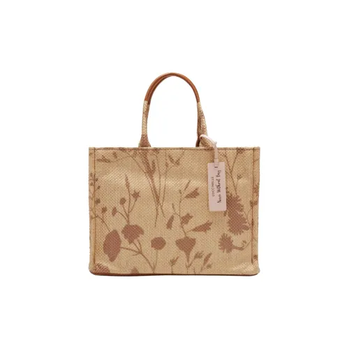 COCCINELLE Рафия Волокно Тот Сумка Сумка для покупок Сумка среднего размера Женская Коричневая