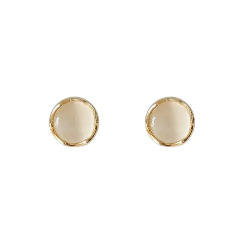 GIMK Нефритовые серьги-гвоздики с цветной глазурью Женские