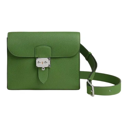 HERMES Sac A Depeches Коровья кожа Togo Курьерская сумка Сумка через плечо Сумка на плечо Женская A8 Yuka Лента Зеленая