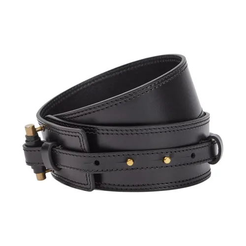 ISABEL MARANT Grainy Текстура Дизайн Кожаные ремни Женские Черный Ширина 5CM