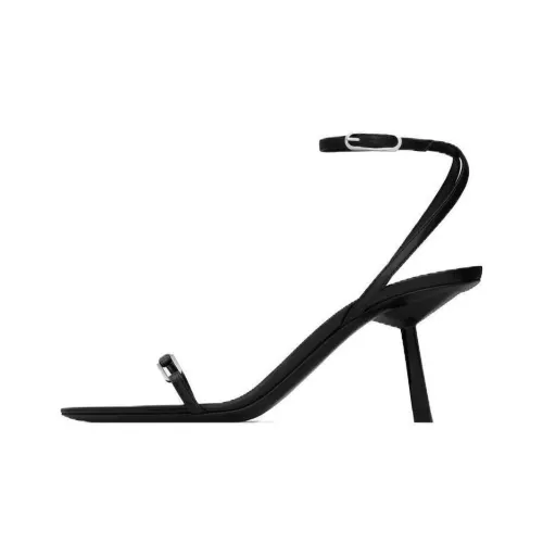 SAINT LAURENT Kitty One Ремень Сандалии 7,5 см Женские Черный