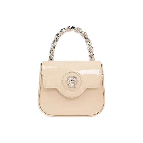 VERSACE La Medusa Сумка через плечо из коровьей кожи мини-сумка для женщин светлый умбра