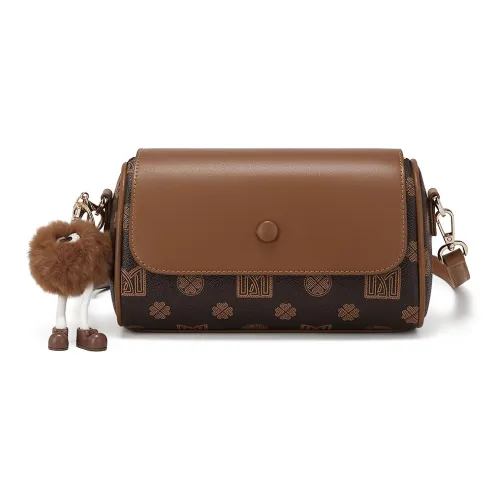 MEXICAN Полиуретановая подушка сумка через плечо обычная женская темно-коричневый экрю