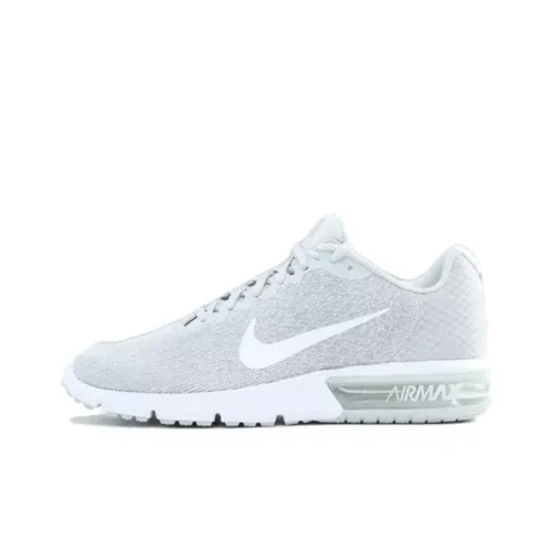 Nike Air Max Sequent Амортизация Износостойкий Низкий Топ Беговые кроссовки Унисекс Серый