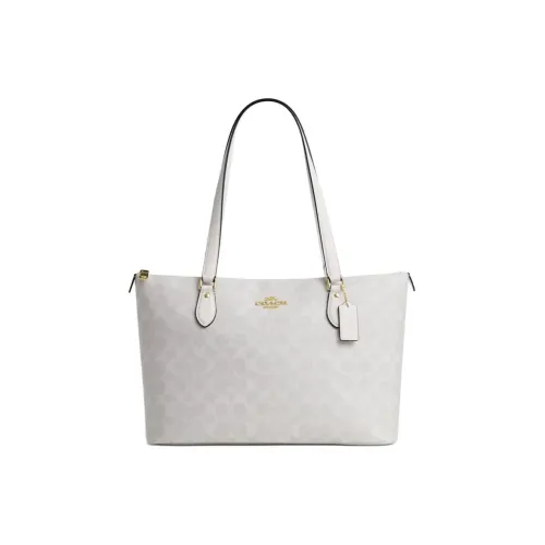 COACH Gallery Покрытый холст с переработанной кожей Тоут Сумка Сумка для покупок Сумка Сумка через плечо Большая Женская