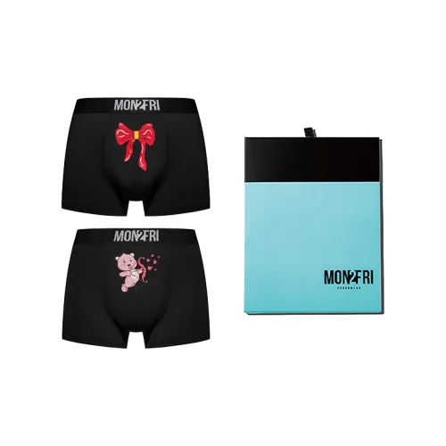 Mon 2 Fri Коробка 2 Пачки Мужские Черные Боксеры