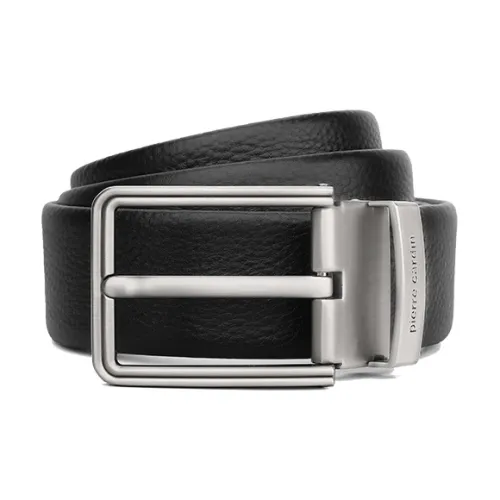 PIERRE CARDIN Ремни из крупнозернистой текстуры коровьей кожи мужской черный 3,8 см