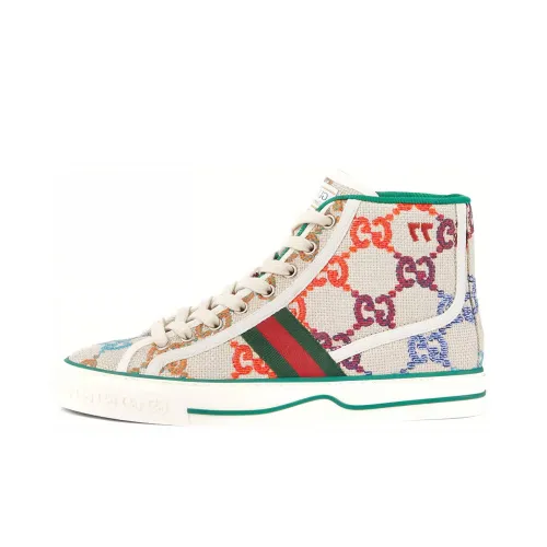 GUCCI Tennis 1977 Высокие Топы Стильные Скейтбординги Женские Бежевые