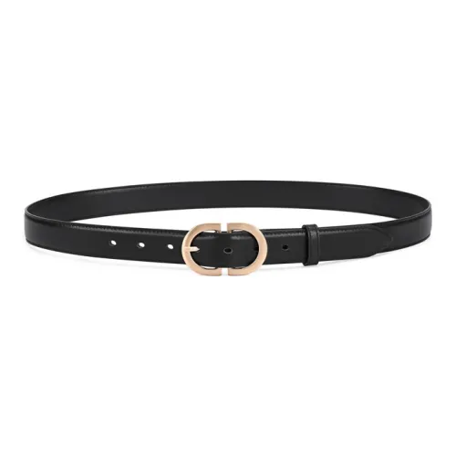 Old Man's Head Повседневный Минималистичный Ремни из коровьей кожи Женские Черный 2,8 см