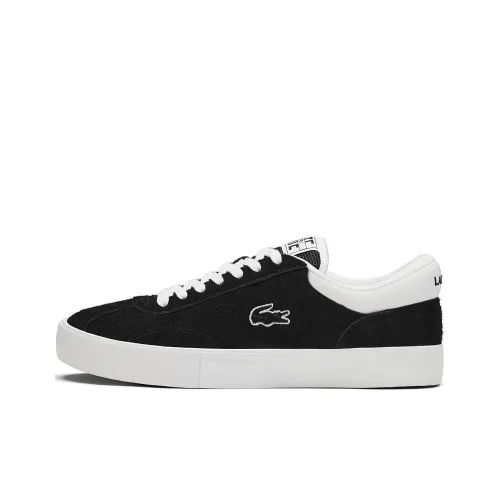 LACOSTE Slip-resistant Waterproof Lightweight Low-Top Skateboard Shoes Men's White Black Лакост Слип-резистентный Водонепроницаемый Легкий Низкий Топ Скейтборд Кроссовки Мужские Белый Черный