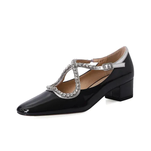 Bai Shiting Грубый каблук Мэри Джейн туфли 6 см женские