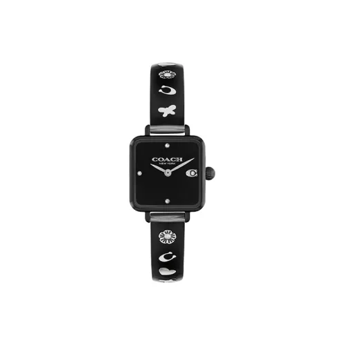 COACH Кварцевый механизм Женские часы 22мм*22мм*6,65мм Черный