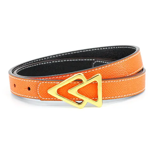PISHUSHU Коммутирование Двойной Слой Функциональная Корова Кожа Мягкий Застежка Ремень Женский Оранжевый Ширина 1,8 см