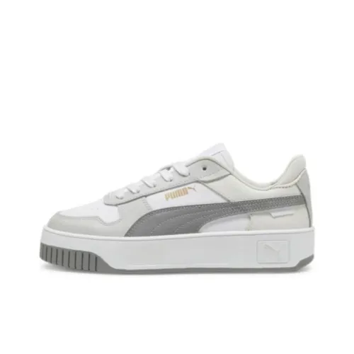 PUMA Carina Street Скейтборд Кроссовки Низкие Бело-Серые Женские
