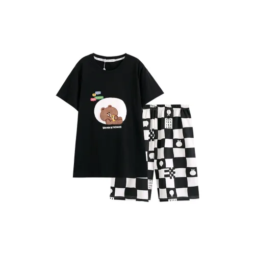 FENTENG x LINE FRIENDS Пижамный комплект Женские Черный