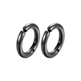 Простые титановые стальные спиральные зажимы для ушей - черный