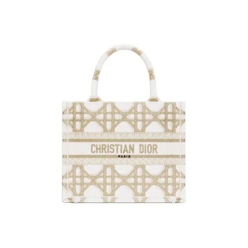 DIOR BookTote Вышивка Тоут Сумка Сумка для покупок Сумка Маленькая Женская Белая