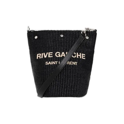 SAINT LAURENT Телячья кожа с вискозой ведрообразная сумка сумка через плечо сумка мужская черная