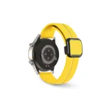 Желтый квадрат, пряжка [магнитная пряжка, силиконовый ремешок], черная пряжка