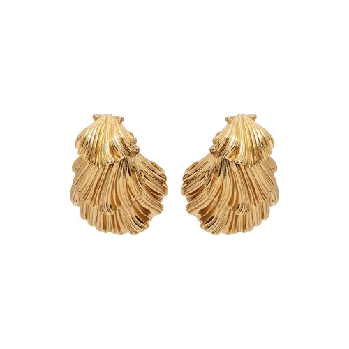 SAINT LAURENT Металлические серьги Clip ON золотые женские