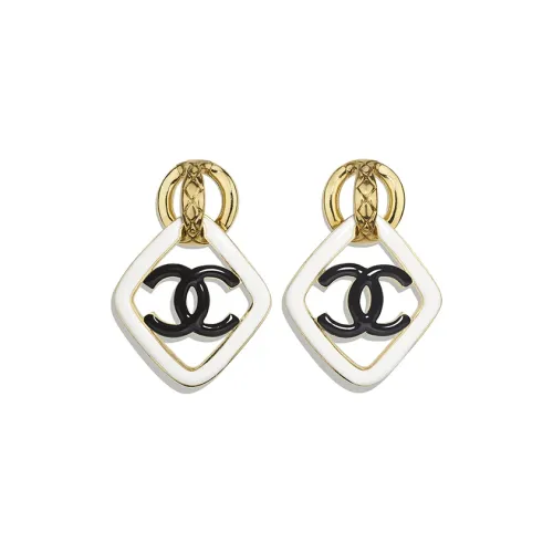 CHANEL Clip ON Серьги Золотой/черный Женские