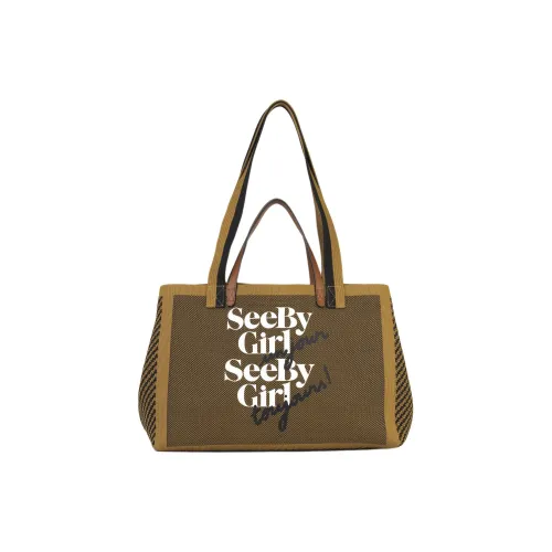 See By Chloe Ткань с рельефной телячьей кожей тоут-сумка сумка для покупок сумка через плечо сумка для женщин оливковый цвет