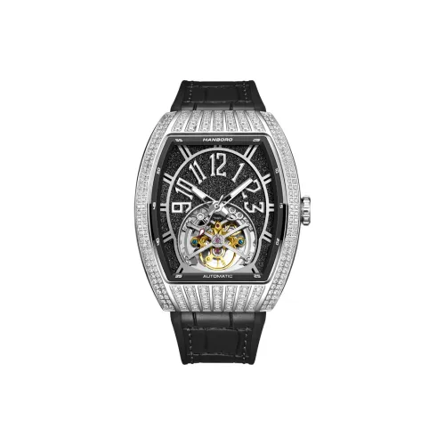 HANBORO Механические Мужские Часы 53,8мм*43,5мм*14мм Черные