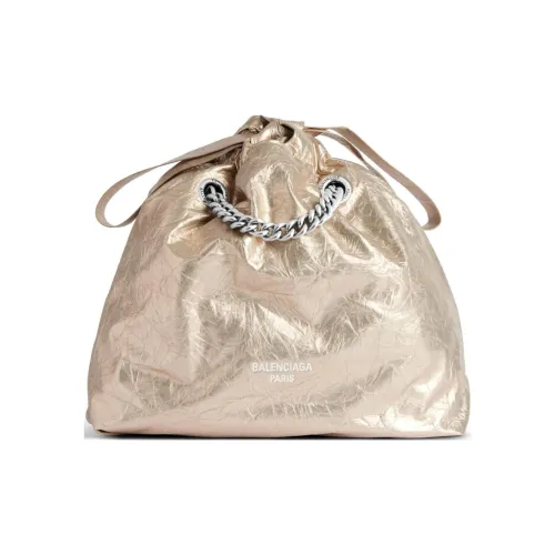 Balenciaga Crush Телячья кожа Одно плечо Сумка Маленькая Женская Бежевая