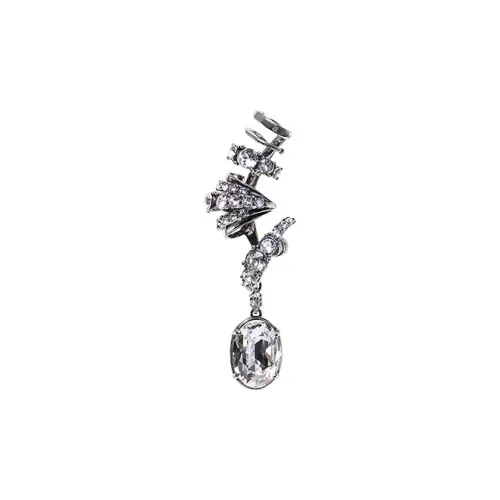 Alexander McQueen Латунный Clip ON Серьги Серебряные Женские