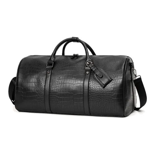 CMLZIUA ПУ (полиуретан) Спортивный зал Сумка Большая Унисекс Премиум Черный Крокодил