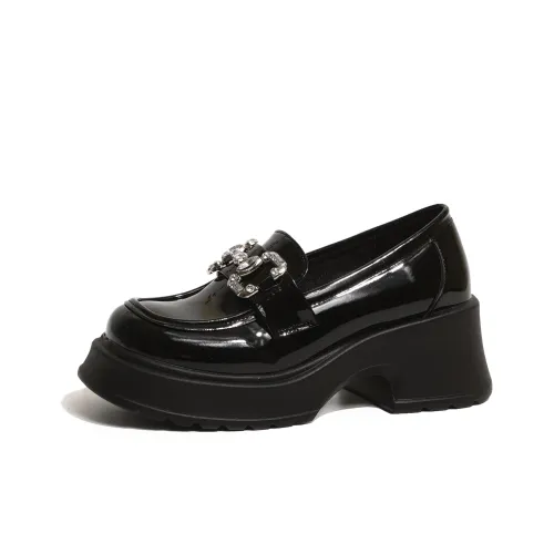 Moon Veil Лоферы 6 см Женские Черные