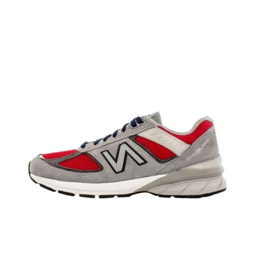 YCMC x New Balance NB 990 V5 Амортизация Износостойкий Низкий Топ Беговые кроссовки Унисекс Коричневый Белый Красный