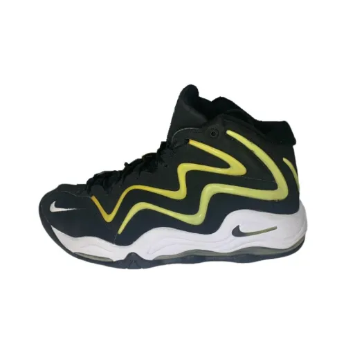 Nike Air Pippen 1 Амортизация Износостойкий Высокий Топ Винтажные Баскетбольные Кроссовки Мужские Черные Желтые